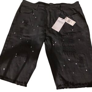 Men’s black denim shorts